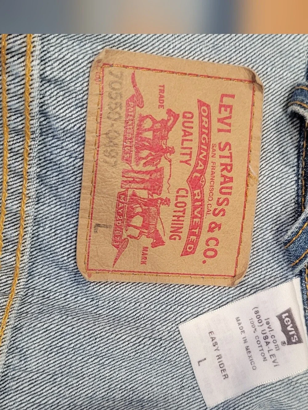 Levi's Light Blue Denim Shirt Jacket with Stand Collar - Picture 2 of 13